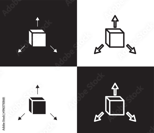 cad icon. Outline and filled cad icon from technology collection. Thin line and Solid vectors isolated on black, white background. Editable cad symbol