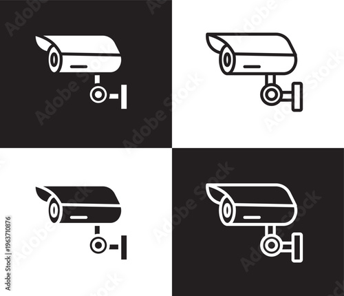 surveillance camera icon. Outline and filled surveillance camera icon from technology collection. Thin line and Solid vectors isolated on black, white background. Editable surveillance camera symbol