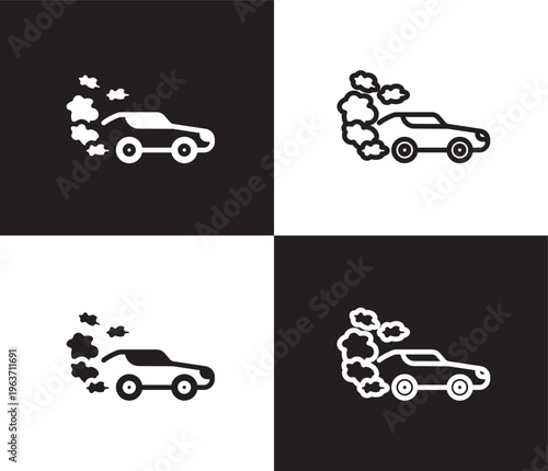 drift car icon. Outline and filled drift car icon from sport and game collection. Thin line and Solid vectors isolated on black, white background. Editable drift car symbol
