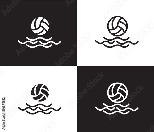 waterpolo icon. Outline and filled waterpolo icon from sport and game collection. Thin line and Solid vectors isolated on black, white background. Editable waterpolo symbol