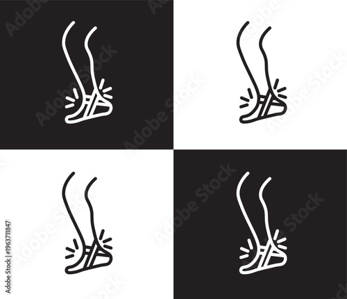 sprained ankle icon. Outline and filled sprained ankle icon from sport and game collection. Thin line and Solid vectors isolated on black, white background. Editable sprained ankle symbol
