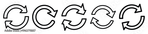 Free Download refresh architecture editable stroke outline icons set isolated on white background flat vector illustration. - GFXLoad