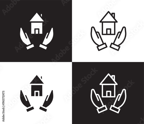 homeless icon. Outline and filled homeless icon from social media marketing collection. Thin line and Solid vectors isolated on black, white background. Editable homeless symbol