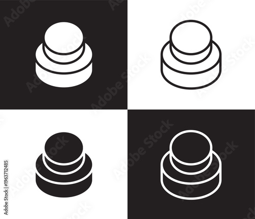 buttons icon. Outline and filled buttons icon from social media marketing collection. Thin line and Solid vectors isolated on black, white background. Editable buttons symbol