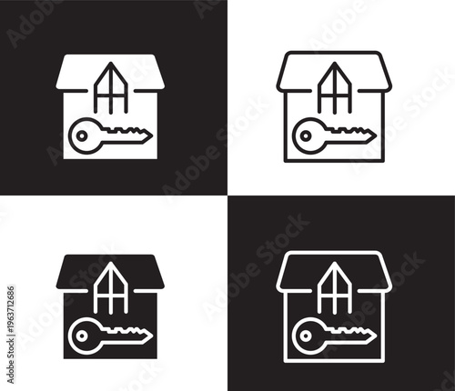 tenant icon. Outline and filled tenant icon from real estate industry collection. Thin line and Solid vectors isolated on black, white background. Editable tenant symbol