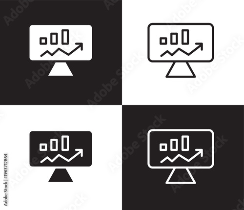 seo monitoring icon. Outline and filled seo monitoring icon from information technology collection. Thin line and Solid vectors isolated on black, white background. Editable seo monitoring symbol