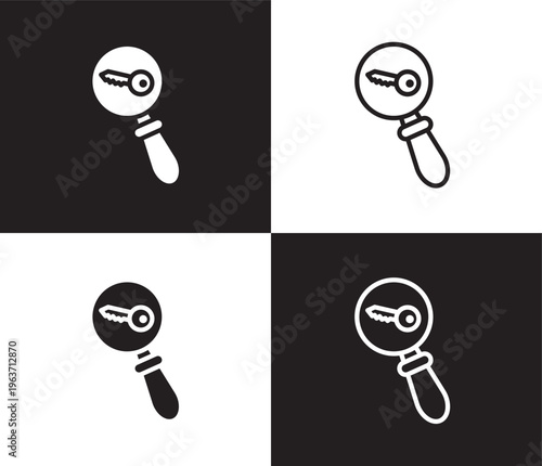 seo keywords icon. Outline and filled seo keywords icon from information technology collection. Thin line and Solid vectors isolated on black, white background. Editable seo keywords symbol