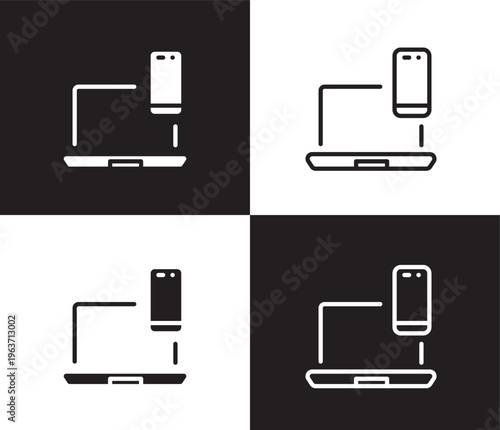 cross-platform icon. Outline and filled cross-platform icon from information technology collection. Thin line and Solid vectors isolated on black, white background. Editable cross-platform symbol