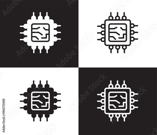hardware icon. Outline and filled hardware icon from information technology collection. Thin line and Solid vectors isolated on black, white background. Editable hardware symbol