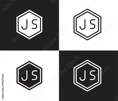 js icon. Outline and filled js icon from information technology collection. Thin line and Solid vectors isolated on black, white background. Editable js symbol