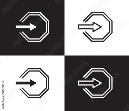 login icon. Outline and filled login icon from information technology collection. Thin line and Solid vectors isolated on black, white background. Editable login symbol