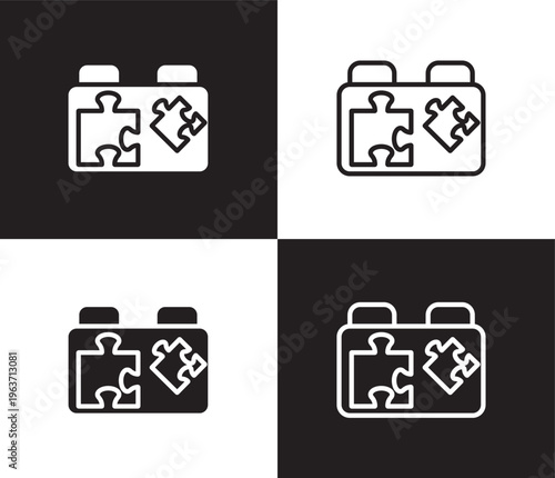 plugin icon. Outline and filled plugin icon from information technology collection. Thin line and Solid vectors isolated on black, white background. Editable plugin symbol