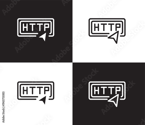 http icon. Outline and filled http icon from information technology collection. Thin line and Solid vectors isolated on black, white background. Editable http symbol