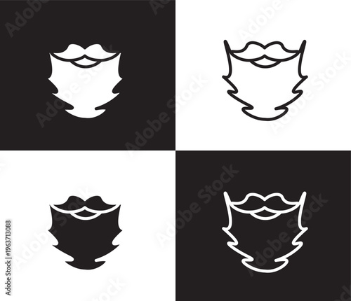 beard icon. Outline and filled beard icon from people and relation collection. Outline vector. Editable beard symbol