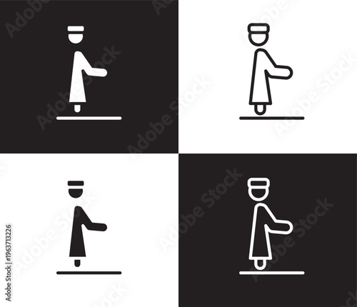 qiyam icon. Outline and filled qiyam icon from people and relation collection. Outline vector. Editable qiyam symbol