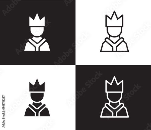 emperor icon. Outline and filled emperor icon from people and relation collection. Outline vector. Editable emperor symbol