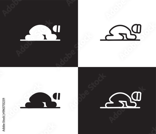 sujud icon. Outline and filled sujud icon from people and relation collection. Outline vector. Editable sujud symbol