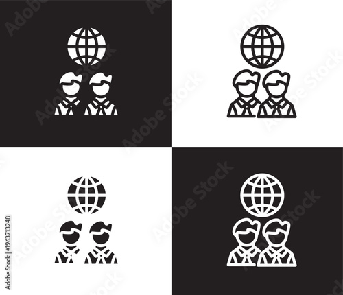 business partnership icon. Outline and filled business partnership icon from people and relation collection. Outline vector. Editable business partnership symbol