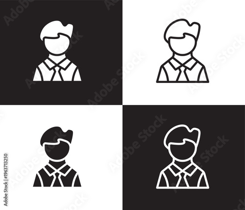 bussiness man icon. Outline and filled bussiness man icon from people and relation collection. Outline vector. Editable bussiness man symbol
