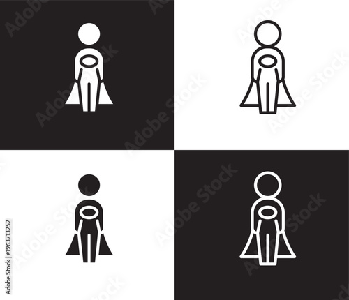 cape icon. Outline and filled cape icon from people and relation collection. Outline vector. Editable cape symbol