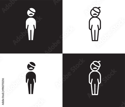 bohemian icon. Outline and filled bohemian icon from people and relation collection. Outline vector. Editable bohemian symbol