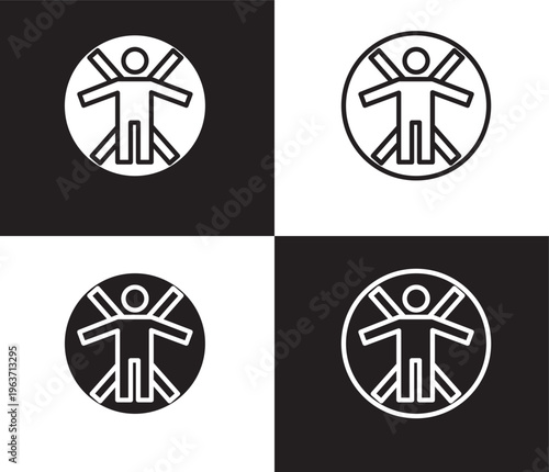 vitruvian man icon. Outline and filled vitruvian man icon from people and relation collection. Outline vector. Editable vitruvian man symbol