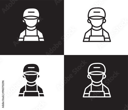 technician icon. Outline and filled technician icon from people and relation collection. Outline vector. Editable technician symbol
