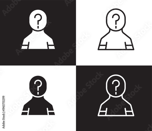 unknown icon. Outline and filled unknown icon from people and relation collection. Outline vector. Editable unknown symbol