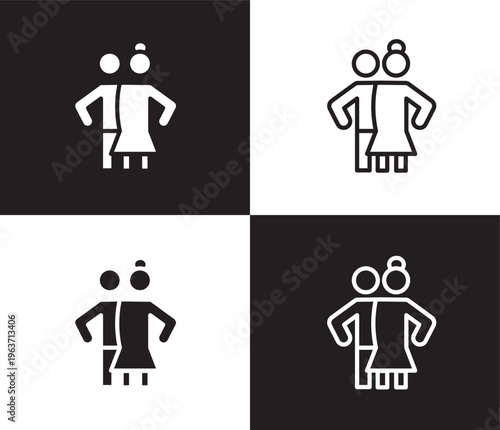 snuggle icon. Outline and filled snuggle icon from people and relation collection. Outline vector. Editable snuggle symbol