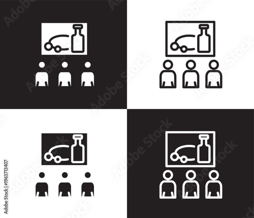 tour icon. Outline and filled tour icon from museum and exhibition collection. Thin line and Solid vectors isolated on black, white background. Editable tour symbol