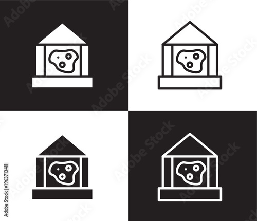 geological icon. Outline and filled geological icon from museum and exhibition collection. Thin line and Solid vectors isolated on black, white background. Editable geological symbol