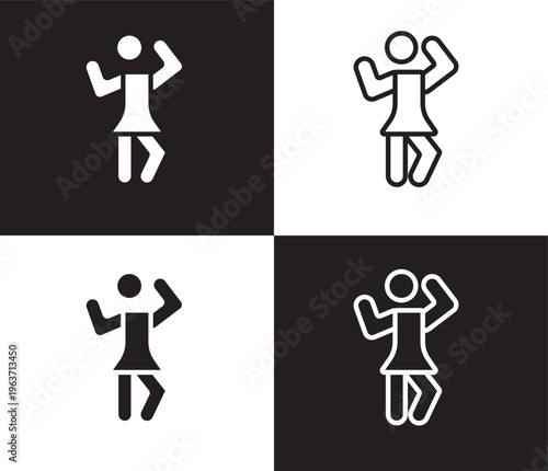 ballet icon. Outline and filled ballet icon from museum and exhibition collection. Thin line and Solid vectors isolated on black, white background. Editable ballet symbol