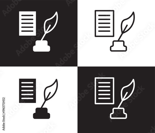 poetry icon. Outline and filled poetry icon from museum and exhibition collection. Thin line and Solid vectors isolated on black, white background. Editable poetry symbol
