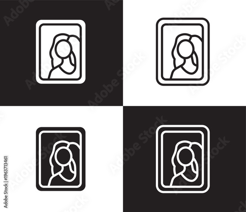 gioconda icon. Outline and filled gioconda icon from museum and exhibition collection. Thin line and Solid vectors isolated on black, white background. Editable gioconda symbol