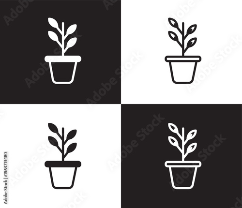 botanical icon. Outline and filled botanical icon from museum and exhibition collection. Thin line and Solid vectors isolated on black, white background. Editable botanical symbol