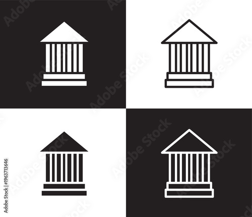 modern art icon. Outline and filled modern art icon from museum and exhibition collection. Thin line and Solid vectors isolated on black, white background. Editable modern art symbol