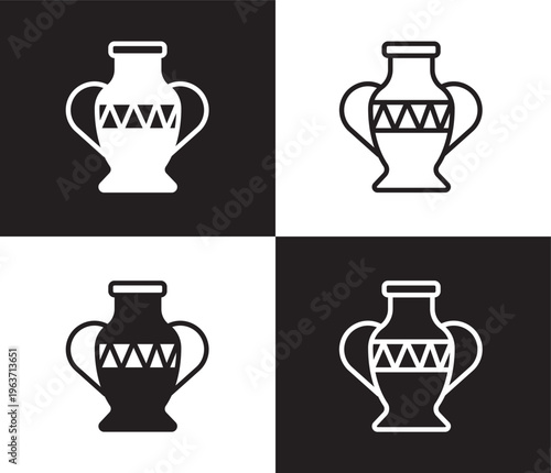 porcelain icon. Outline and filled porcelain icon from museum and exhibition collection. Thin line and Solid vectors isolated on black, white background. Editable porcelain symbol