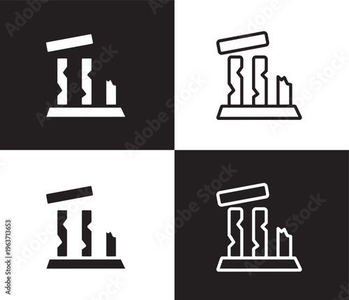 relics icon. Outline and filled relics icon from museum and exhibition collection. Thin line and Solid vectors isolated on black, white background. Editable relics symbol