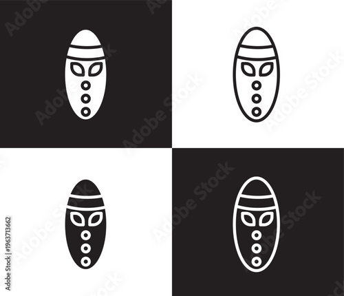 mask icon. Outline and filled mask icon from museum and exhibition collection. Thin line and Solid vectors isolated on black, white background. Editable mask symbol