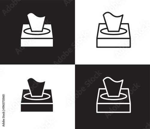 tissue paper icon. Outline and filled tissue paper icon from medical collection. Thin line and Solid vectors isolated on black, white background. Editable tissue paper symbol