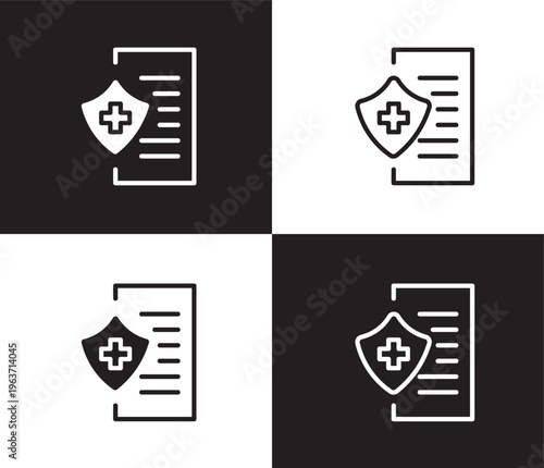 medical insurance icon. Outline and filled medical insurance icon from medical collection. Thin line and Solid vectors isolated on black, white background. Editable medical insurance symbol
