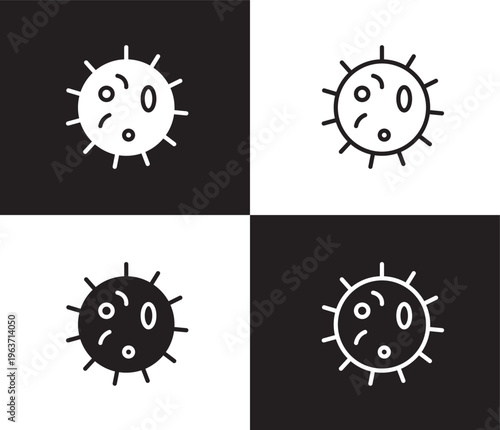 microbe icon. Outline and filled microbe icon from medical collection. Thin line and Solid vectors isolated on black, white background. Editable microbe symbol