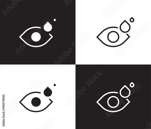 eye drops icon. Outline and filled eye drops icon from medical collection. Thin line and Solid vectors isolated on black, white background. Editable eye drops symbol