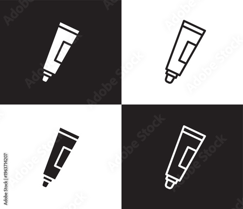 ointment icon. Outline and filled ointment icon from medical collection. Thin line and Solid vectors isolated on black, white background. Editable ointment symbol