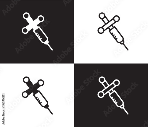 anesthesia icon. Outline and filled anesthesia icon from medical collection. Thin line and Solid vectors isolated on black, white background. Editable anesthesia symbol