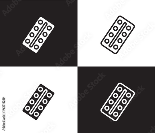 tablets icon. Outline and filled tablets icon from medical collection. Thin line and Solid vectors isolated on black, white background. Editable tablets symbol