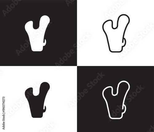 femur icon. Outline and filled femur icon from medical collection. Thin line and Solid vectors isolated on black, white background. Editable femur symbol