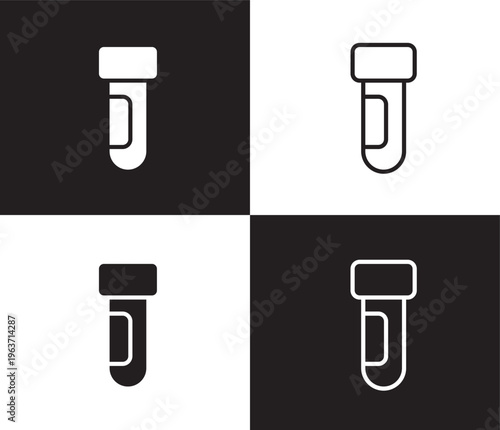 blood sample icon. Outline and filled blood sample icon from medical collection. Thin line and Solid vectors isolated on black, white background. Editable blood sample symbol
