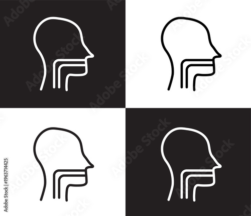 pharynx icon. Outline and filled pharynx icon from medical and healthcare collection. Thin line and Solid vectors isolated on black, white background. Editable pharynx symbol