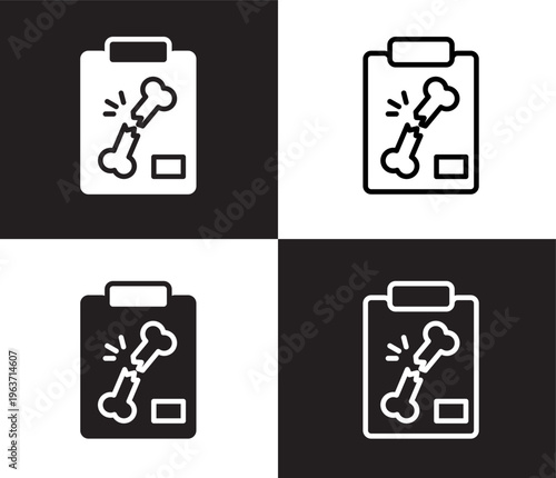 x ray of bones icon. Outline and filled x ray of bones icon from medical and healthcare collection. Thin line and Solid vectors isolated on black, white background. Editable x ray of bones symbol